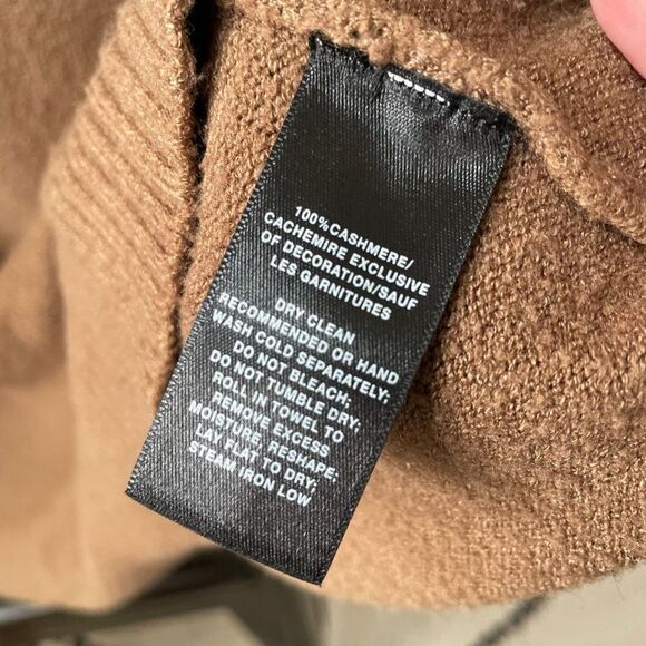 Lafayette 148 Cashmere Cowl Neck Sweater Tunic Caramel Pockets XS S M - Picture 7 of 8